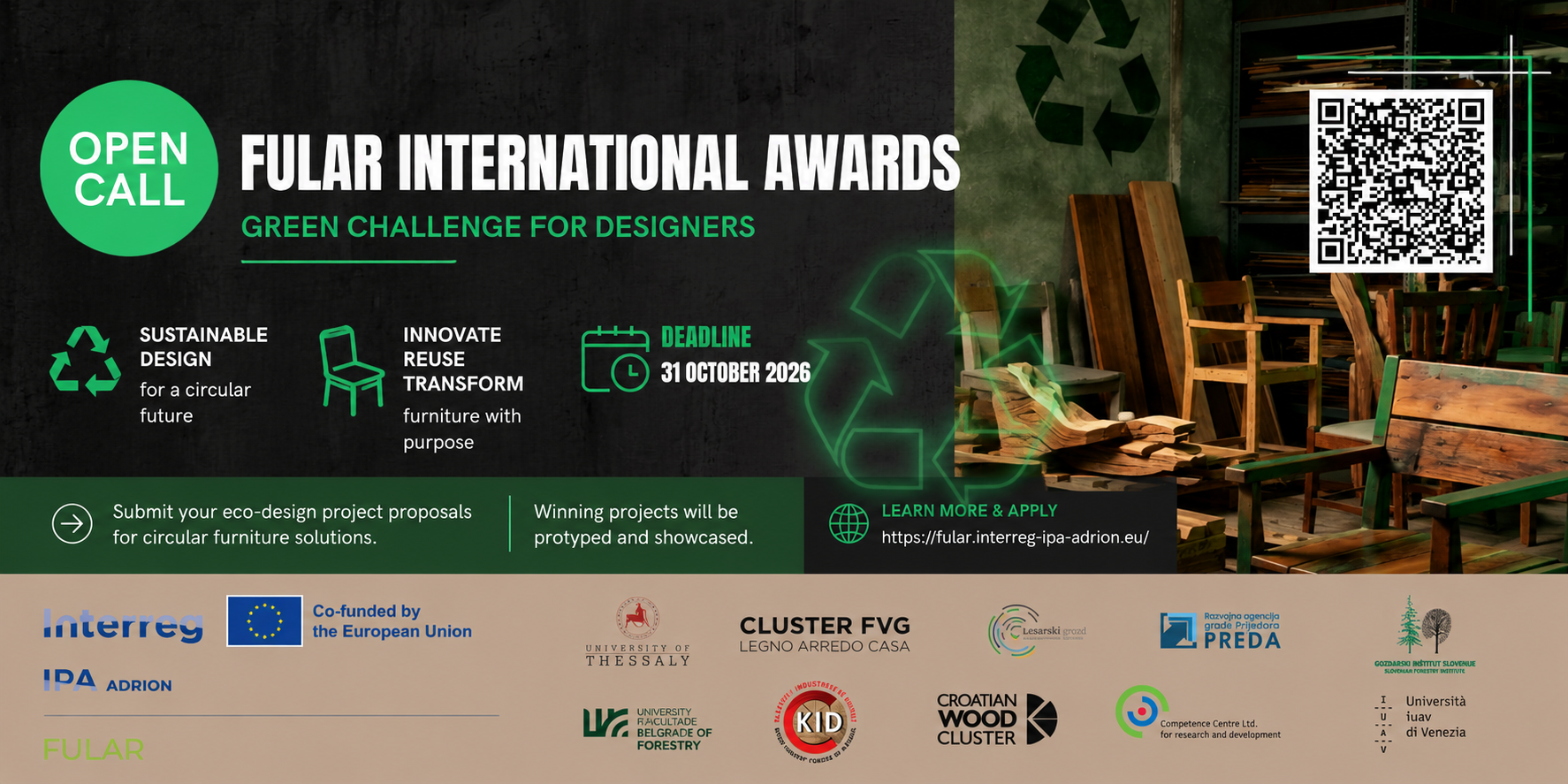 FULAR International Awards: Green Challenge for Designers – otvoren međunarodni natječaj za održivi dizajn namještaja